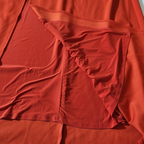 ABS Allen Schwartz Dress Gown Evening Red Deep V-Neck Knit Sleeveless Plus 24 - Picture 13 of 14